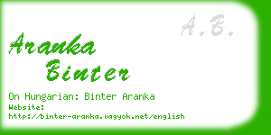 aranka binter business card